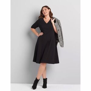 NWT Lane Bryant Perfect Sleeve Textured Fit & Flare Dress